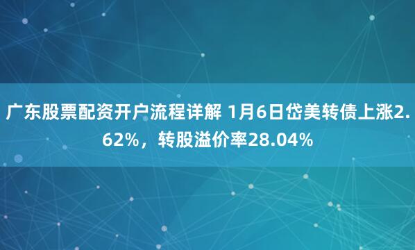 广东股票配资开户流程详解 1月6日岱美转债上涨2.62%，转股溢价率28.04%